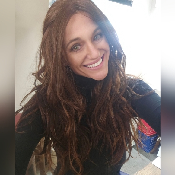 Megalook 26 Inch  Brown Wavy Human Hair Wig - Picture 14 of 14